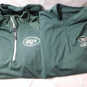 New York Jets Pull Over Jacket/Shirts Lot of 2 Nike and NFL Team Apparel